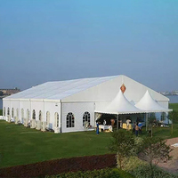 Tente de réception en aluminium TENTCHO avec tissu PVC pour mariages de luxe et événements, capacité 500 personnes, extérieur, 5 x 10 mètres