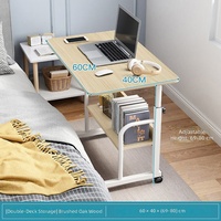 Table de lit réglable avec roulettes, bureau mobile pour ordinateur portable, table de chevet réglable en hauteur pour la maison et le bureau