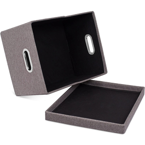 Boîte de <span class=keywords><strong>rangement</strong></span> carrée pliable en tissu non tissé de haute qualité pour la maison, idéale pour organiser les dossiers - Product Image 2