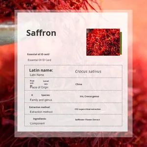 Organic Supercritical HighQuality Pure Aromatherapy Skincare Single Raw Material Wholesale China Saffron <strong>Essential</strong> <strong>Oil</strong> - Product Image 3