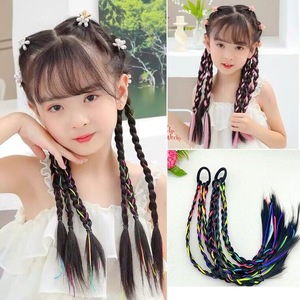 Queue de cheval tressée pour femme, style Y2K, longue, torsadée, haut de gamme, colorée, avec bande élastique, résistante à <span class=keywords><strong>la</strong></span> chaleur - Product Image 2