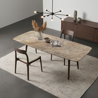 Table à manger rectangulaire extensible en pierre frittée au design moderne et contemporain, prix de gros, mobilier de salle à manger