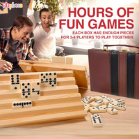 Ensemble de dominos en bois vierges pour gravure laser, étui de présentation avec logo personnalisé, marque privée, cadeau d'entreprise, vente en gros, revente