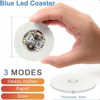 Lot de 12 sous-verres LED RGB multicolores, sous-verres lumineux pour la décoration de bar, sous-verres LED pour bouteilles