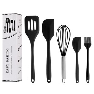 Accesorios para el hogar y la cocina, 5 uds., utensilios de cocina resistentes al calor de silicona, juego de espátula de cocina <span class=keywords><strong>barata</strong></span> - Product Image 5