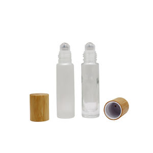 Bouteilles roll-on en verre à motif bois, prêtes à l'emploi, 5ml 10ml, transparentes, dépolies, ambrées, contenants cosmétiques vides pour huiles essentielles - Product Image 6
