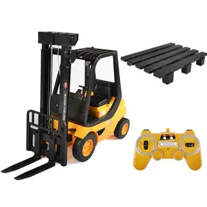 E521-003 DOUBLE E 2.4G 1/8 Besar Rc truk Forklift 45cm besar 8ch Rc konstruksi garpu kiri dengan cahaya & musik