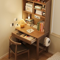 Escritorio de Madera con Estantería Integrada; Escritorio de Computadora Moderno de Estilo Nórdico para Estudiantes y Uso Doméstico; Ideal para Apartamentos Pequeños