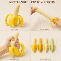 Jouet anti-stress extensible en forme de banane en TPR à remontée lente pour adultes et adolescents, idéal pour Halloween, Noël, ou comme cadeau de fête