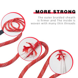 Diamètre 10mm Longueur 100 mètres Mousquetons à boucle aux extrémités <span class=keywords><strong>Corde</strong></span> en polyester d'escalade recyclable personnalisée - Product Image 3