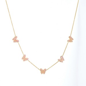 Butterfly Jewelry <b>Set</b> Gold Plated Stainless Steel Women's Party Fashion Necklace <b>Bracelet</b> Earrings Three Piece <b>Set</b> - Product Image 5