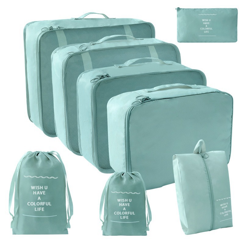 Sac coréen bleu, ensemble de 8 pièces, ensemble de sept pièces, petite poche