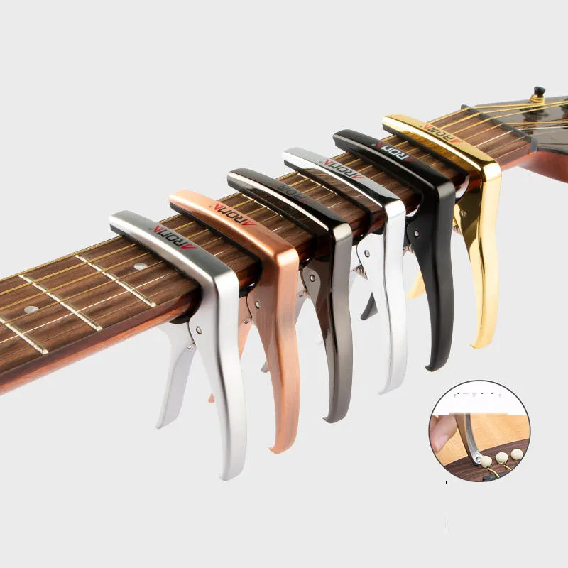さまざまな色の選択アルミニウム素材ストロンググリップカポギターアコースティッククラシックギターカポ