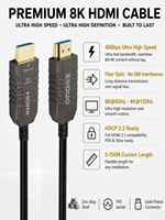 Câble HDMI à fibre optique active de haute qualité AOC 8K UHD 60Hz avec certifications CE et RoHS pour TV, PC, moniteur et jeux
