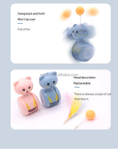 Interaktives Katzen- und Haustierspielzeug Feder Lustiger Intelligenter Ball Balance-Drehteller Trainings-Farbiger Taumler Lustiger Katzenstab - Product Image 3