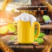 Speaker Bluetooth CJH Bentuk Cangkir Bir Baru, Mini Portabel Nirkabel dengan Subwoofer dan Model Botol Bir Gzgs