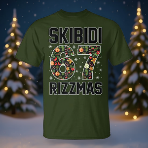 T-shirt Skibidi Rizzmas 67 con design natalizio in stile Gen Alpha - Product Image 3