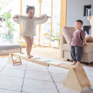 XIHA <span class=keywords><strong>Altalena</strong></span> Arcobaleno <span class=keywords><strong>in</strong></span> <span class=keywords><strong>Legno</strong></span> Montessori per Bambini con Sgabello, Trave di Equilibrio per Allenamento e Gioco dei Più Piccoli - Product Image 4