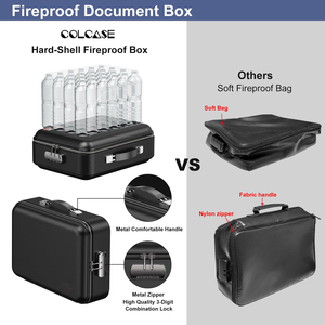 Fireproof Polyester Hard-Shell Document Safe <b>Box</b> <b>Lock</b> Water Resistant File Organizer for Important Papers Laptop RGT1114 Firepro - Product Image 4