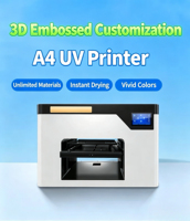 Imprimante UV DTF multi-usages 2030 pour autocollants brillants et dorés, format A4, idéale pour les petites entreprises, pour acrylique et verre