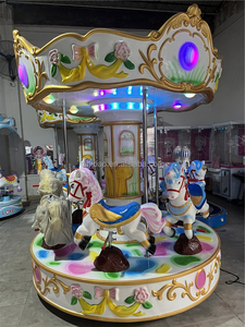 Beaux jeux à pièces enfants carouse 6 chevaux ride merry go round pour parc d'attractions - Product Image 3