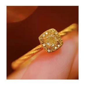 Bague de fiançailles Xinfly avec diamant taille coussin de 0,2 ct, monture en or 18 carats à griffes, pour anniversaire - Product Image 1