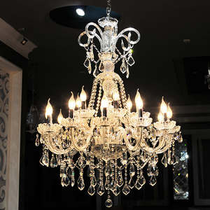 Style européen Foyer Lobby Escalier Salle De Bal Plafond De Luxe Verre Cristal Longs Lustres pour la décoration de mariage - Product Image 6