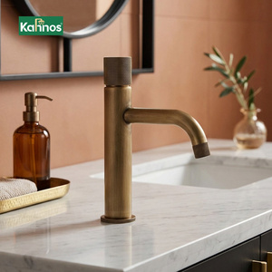 Classic Deck <b>Single</b> Handle Brass Antique Bathroom Faucet Cold Hot Water <b>Tap</b> Premium Quality Design <b>Basin</b> Faucet Wholesale - Product Image 1