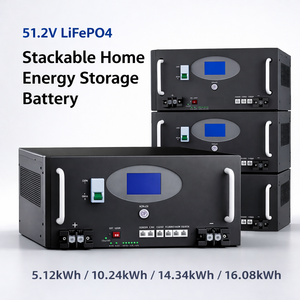 แบตเตอรี่ลิเธียมไอรอนฟอสเฟต (LiFePO4) แบบต่อพ่วงได้สำหรับเก็บพลังงานภายในบ้าน 51.2V ความจุ 5kWh 10kWh 14kWh 16kWh สำหรับระบบโซลาร์เซลล์ - Product Image 1