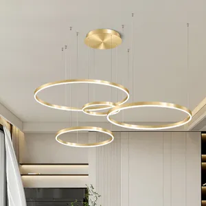 Modern Simple Gold Or Black Sales Department Model Room Ring Element Combination Design Decorative Lamps