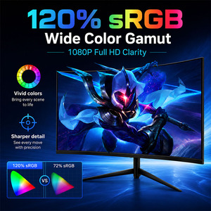 Moniteur d'ordinateur 27 pouces, écran de bureau <span class=keywords><strong>2K</strong></span>/4K professionnel 240Hz, fin, 1500R, 1080P, réglable en hauteur, moniteur incurvé - Product Image 3