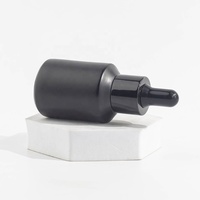 Flacon compte-gouttes en verre cosmétique noir mat dépoli à épaule inclinée, sérigraphie, 30ml/50ml/100ml pour lotion - Grande Vente