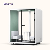 Cabines de réunion privées insonorisées en acier modulaire, cabine acoustique anti-bruit moderne pour immeuble de bureaux, entrepôt
