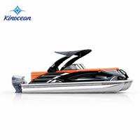 Bateau ponton sportif haut de gamme S-22A, bateau ponton de luxe en aluminium, capacité de 12 personnes, arche sportive électrique, croisière familiale
