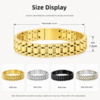 Bracelet pour homme en acier inoxydable plaqué or avec fermoir magnétique, luxueux et réglable, bracelet de charme tendance