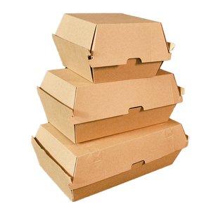 ราคาถูกธรรมดาการออกแบบกระดาษแข็งกระดาษคู่เบอร์เกอร์กล่อง - Product Image 5