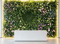 Panneaux de décoration de jardin vertical intérieur-extérieur, mur végétal artificiel, type herbe, fleur pour la décoration de la maison