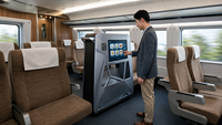 Carrito de Comida Inteligente para Trenes de Alta Velocidad con Pantalla Táctil y Soporte para Tienda en Línea para Pasajeros