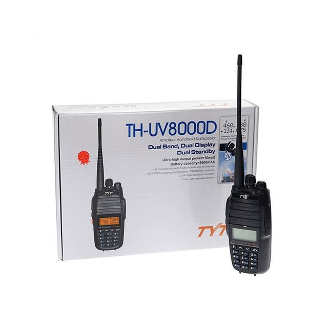 For TYT TH-UV8000D 10W Dual Band UHF VHF for Radio 3600mAh High Capacity Handheld Transceiver 8W Output Power Made in China Fact