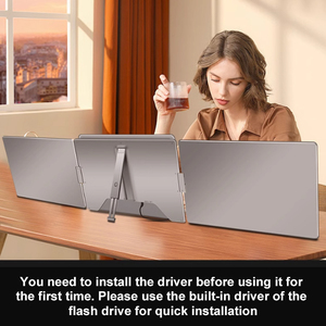 Xách tay <span class=keywords><strong>14</strong></span>-Dual-màn hình một dòng màn hình di động mở rộng màn hình với máy tính xách tay và màn hình máy tính - Product Image 4