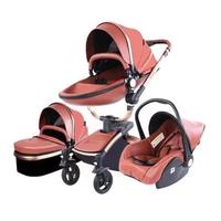 Poussette Bébé Haute Paysage 4 en 1, Absorbant les Chocs, Bidirectionnelle, Assise et Allongée, Pliable 3 en 1, avec Siège Auto