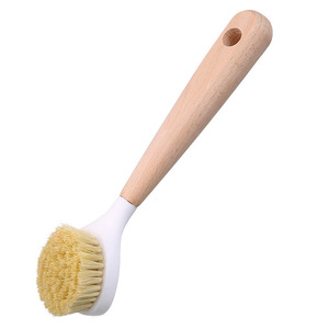 Sisal Pot Scrubber Wooden Handle Long Handled Dishwashing <b>Brush</b> Kitchen Multi Functional Cleaning Tool - Product Image 4