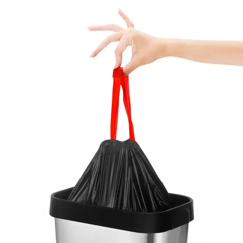 最高品質の大きなサイズの黒いプラスチックpe廃棄物包装袋高密度巨大な強力なフラットポケットゴミ箱ゴミ袋ゴミ箱ライナー