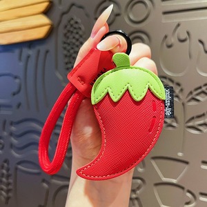 Cute Leather Bag Pendant Carrot Chili Personalized Electric Car Vegetable Light <b>Keychain</b> High Quality Silk Screen Printed - Product Image 6