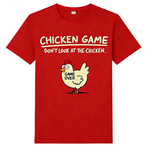 T-shirt « Chicken Game Don't Look at the Chicken » – T-shirt humoristique interactif pour <span class=keywords><strong>farces</strong></span>, motif animalier original, haut décontracté en coton à manches <span class=keywords><strong>courtes</strong></span>, style streetwear, coupe oversize - Product Image 6