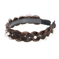 Nouveau serre-tête en perles style coréen, avec tresse en queue de poisson et une tresse à trois brins en perles