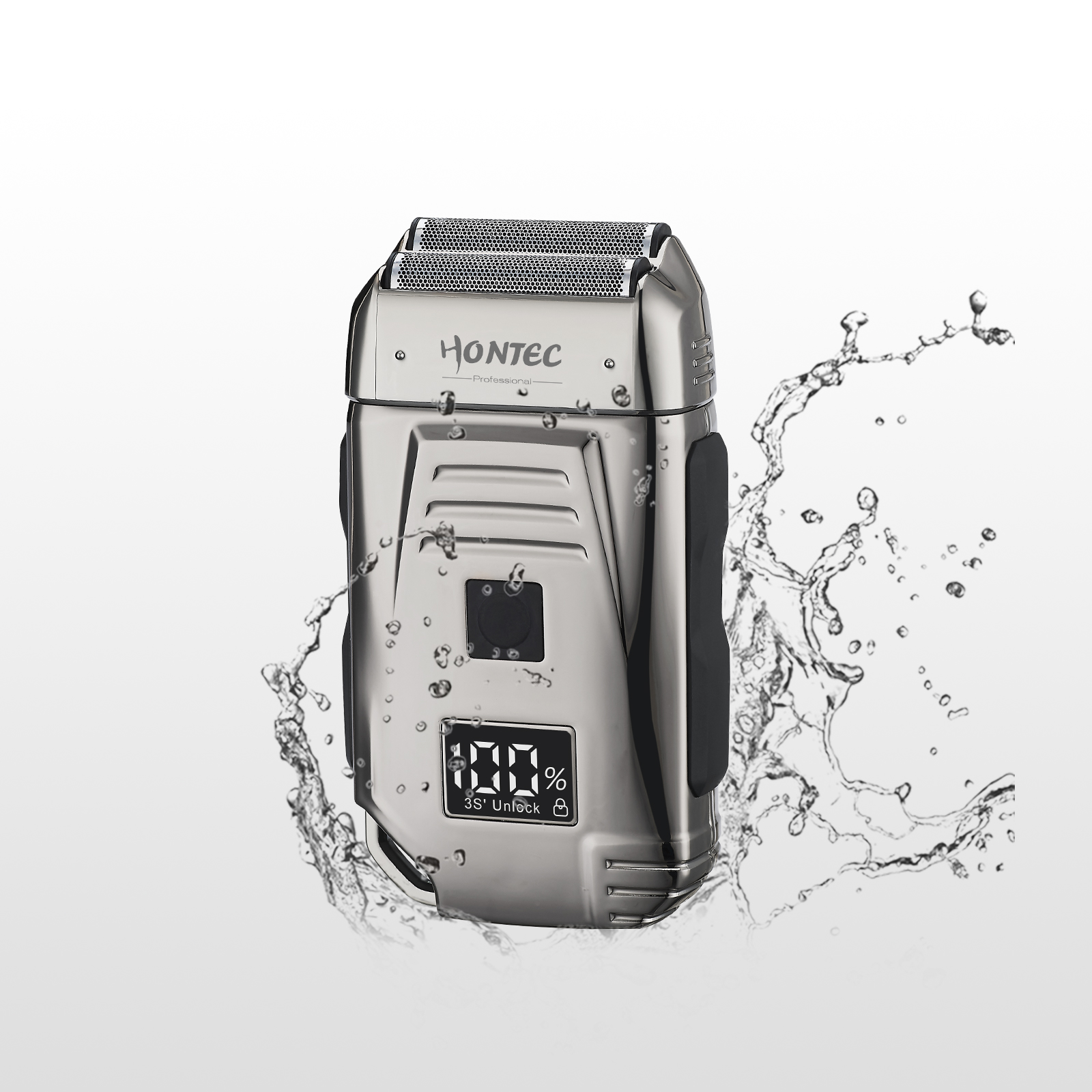 Hontec MR-109 портативный USB Перезаряжаемые уход за кожей лица бороды бритва в шахматном порядке-головка фольга лезвие бритвы светодиодный дисплей IPX6 водонепроницаемый электрическая бритва