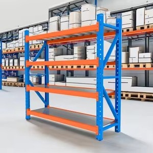 <span class=keywords><strong>Étagère</strong></span> de stockage multi-niveaux robuste sans boulons, en acier, pour entrepôt industriel, hauteur réglable, 4 <span class=keywords><strong>étagère</strong></span>s en métal - Product Image 2