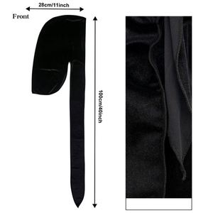 Durag de luxe unisexe pour 360 Waves, en velours doux, extensible, avec longue queue et larges sangles, couvre-chef - Product Image 4