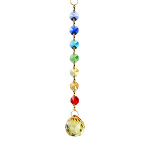 Colgante de cristal atrapasoles colorido cristal piedra adornos coche colgante jardín - Product Image 6